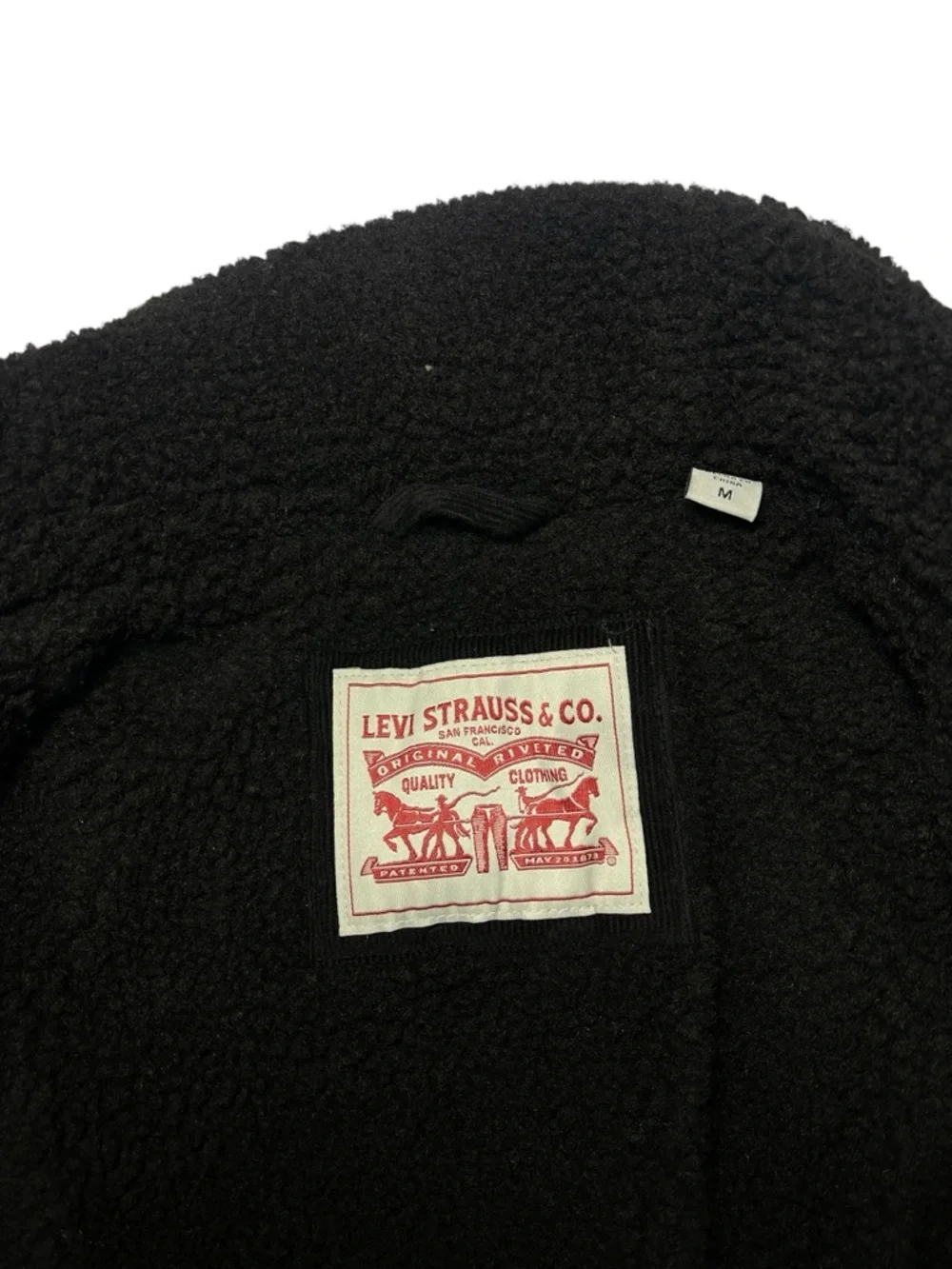⚡️SOLD⚡️Levi's Black Sherpa Corduroy Jean Jacket Bomber Coat - Picture 6 of 16